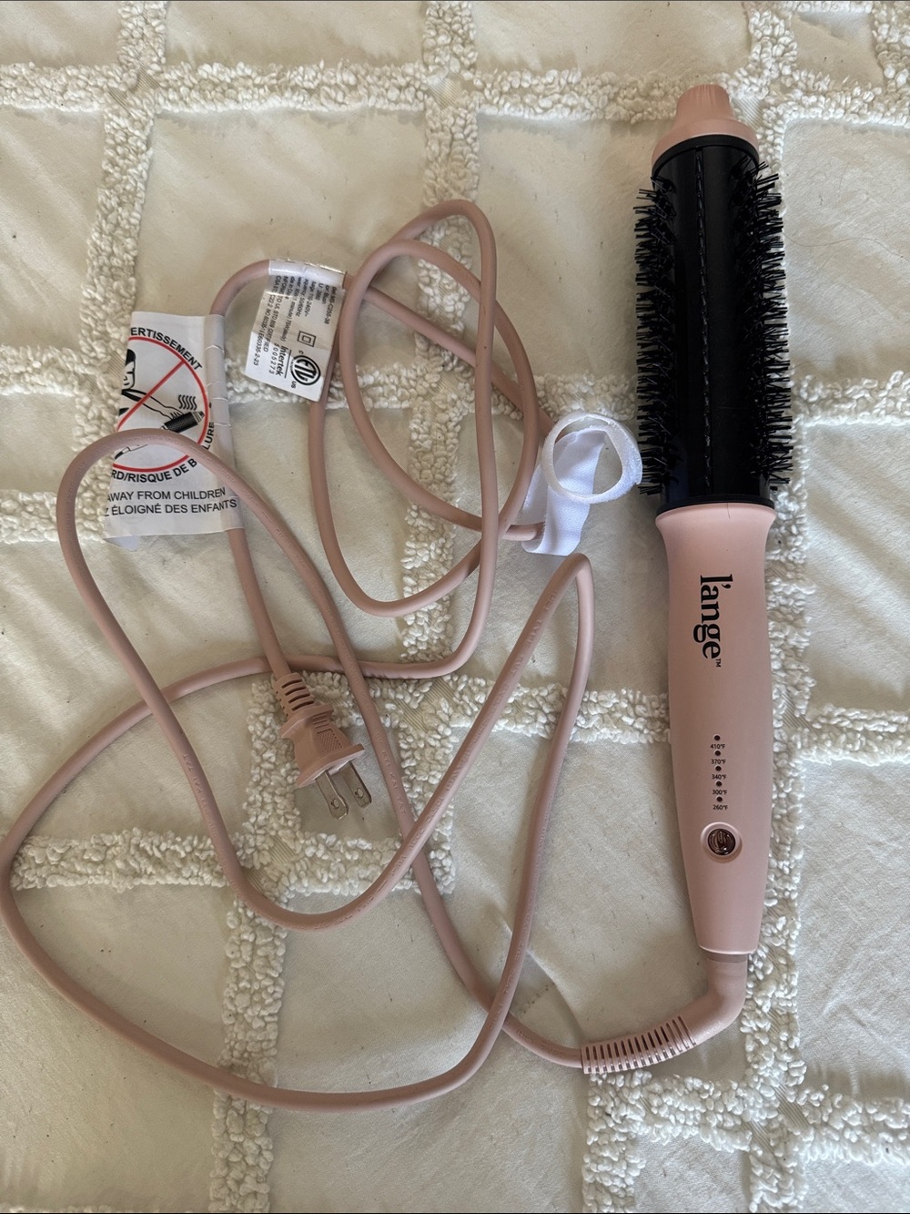 Lange Blush Pink Rotating Round Brush Styler